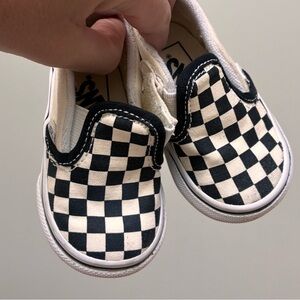 Vans Kids Black and White Checkered Slip-On Sneakers